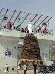 The Böögg figure that will be burned to celebrate the end of winter