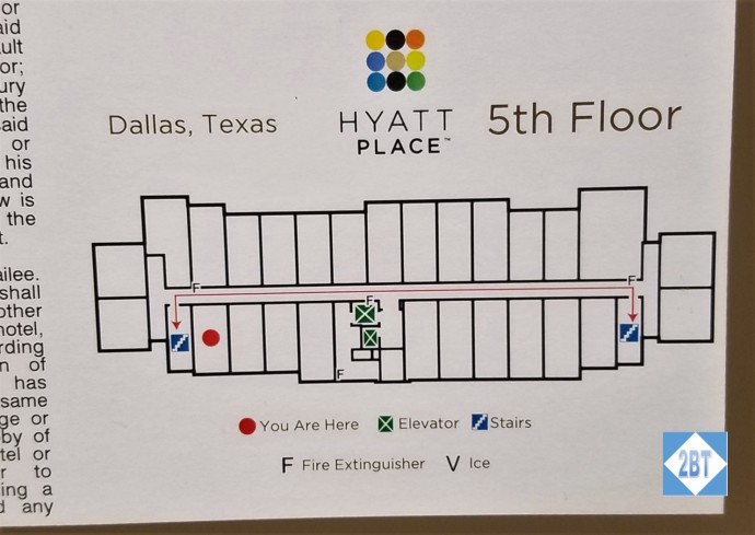 Location of Room 504 at the Hyatt Place DFW